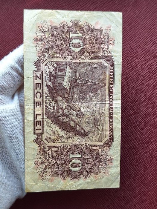 Romania, 10 lei 1952, seria a 38 / 572021, circulata, stare buna [4]