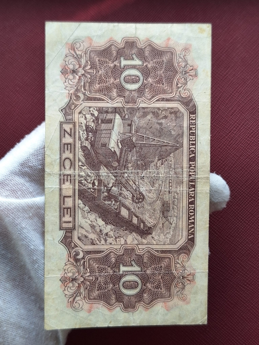 Romania, 10 lei 1952, seria f 12 / 042003, circulata, stare buna [4]