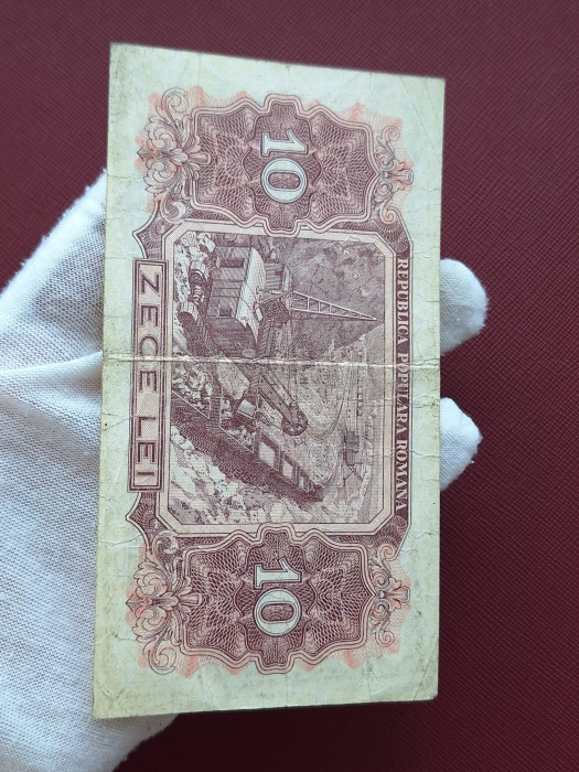 Romania, 10 lei 1952, seria m 13 / 690645, circulata, stare buna [6]