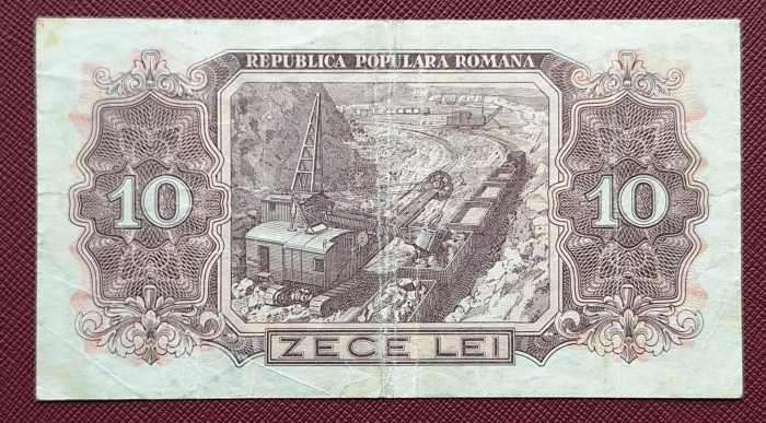 Romania, 10 lei 1952, seria f 12 / 042003, circulata, stare buna [2]