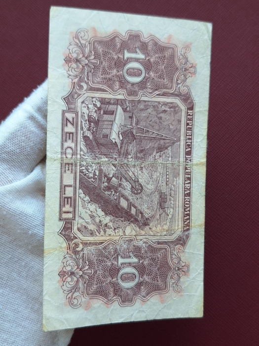 Romania, 10 lei 1952, seria n 27 / 506064, circulata, stare buna [6]
