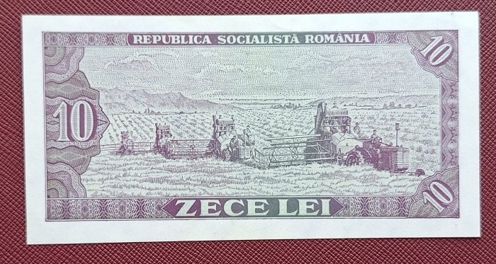 Romania 10 LEI 1966, seria D.0332/219967, aproape necirculata [2]