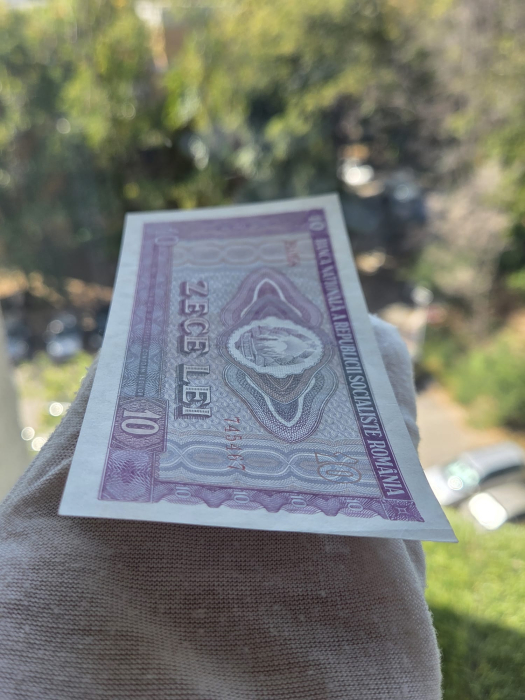 Romania 10 LEI 1966, seria B.01582/745467, aproape necirculata [4]