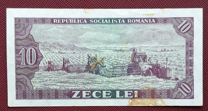 Romania 10 LEI 1966, seria H.0074/093051, circulata [2]