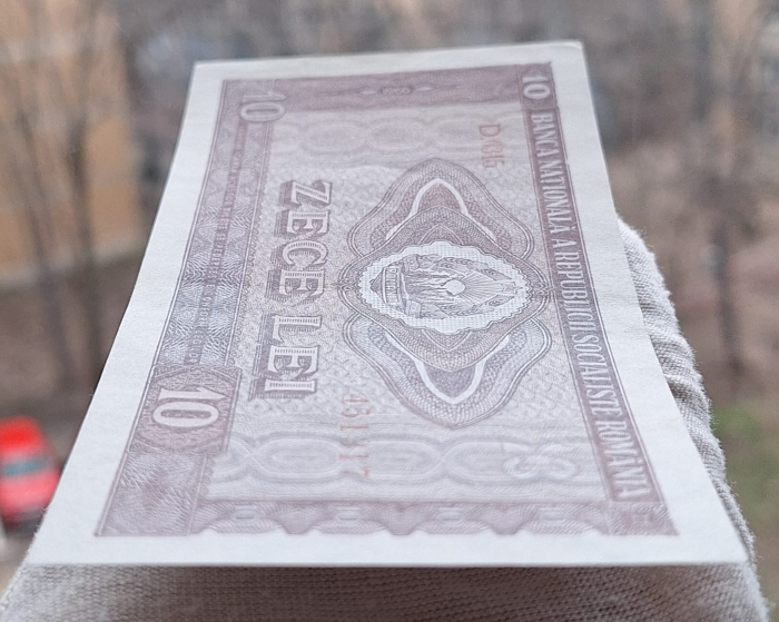 Romania 10 LEI 1966, seria D.0315/451317, aproape necirculata [4]