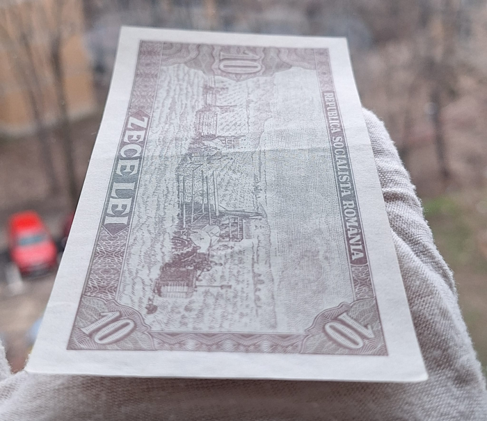 Romania 10 LEI 1966, seria D.0315/451317, aproape necirculata [5]