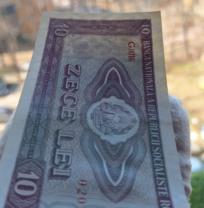 Romania 10 LEI 1966, seria G.0316/020153, circulata [7]
