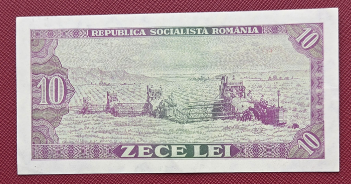 Romania 10 LEI 1966, seria E.0092/075402, aproape necirculata [2]