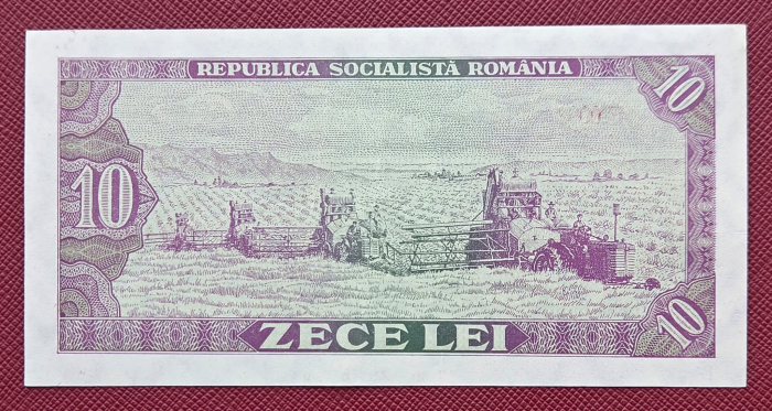 Romania 10 LEI 1966, seria E.0092/075404, aproape necirculata [2]