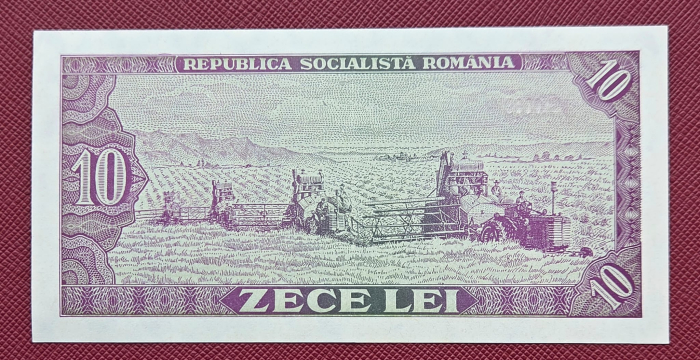 Romania 10 LEI 1966, seria G.0069/861728, aproape necirculata [2]