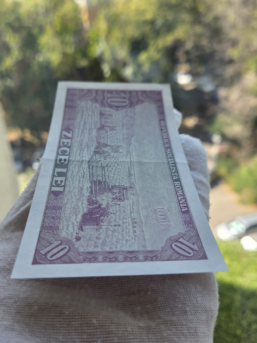 Romania 10 LEI 1966, seria G.0069/861728, aproape necirculata [5]