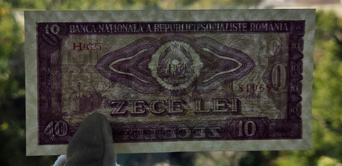 Romania 10 LEI 1966, seria H.0325/810685, aproape necirculata [3]