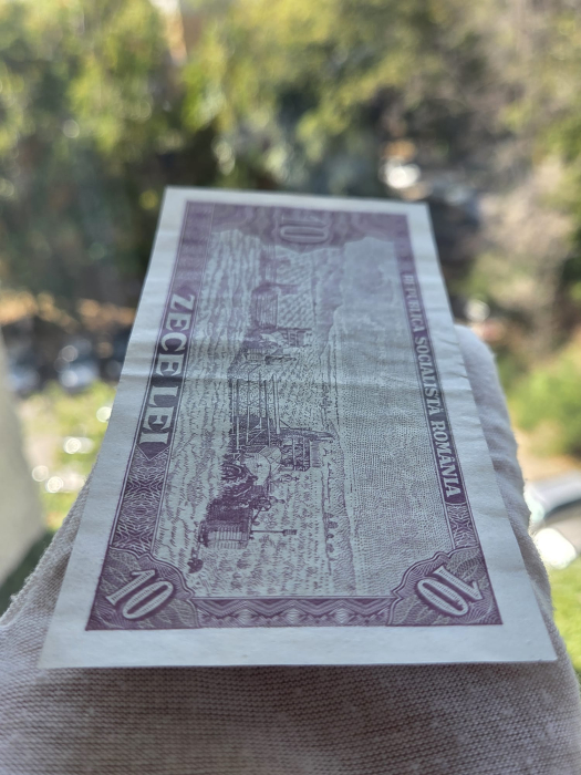 Romania 10 LEI 1966, seria H.0325/810685, aproape necirculata [5]