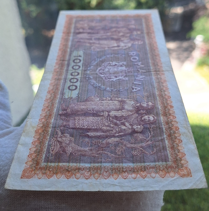 Romania 100,000 lei 1947, Traian si Decebal, circulata, stare buna [6]