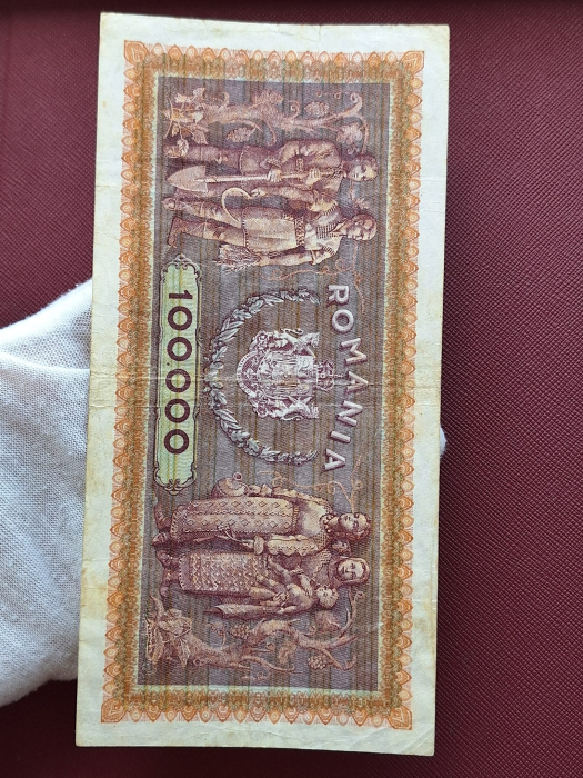 Romania 100,000 lei 1947, Traian si Decebal, circulata, stare buna [8]