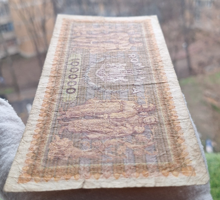 Romania 100,000 lei 1947, Traian si Decebal, circulata [5]