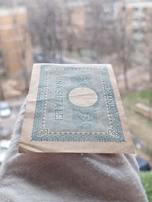 Romania 100 Lei 1945, Regele Mihai, circulata [5]