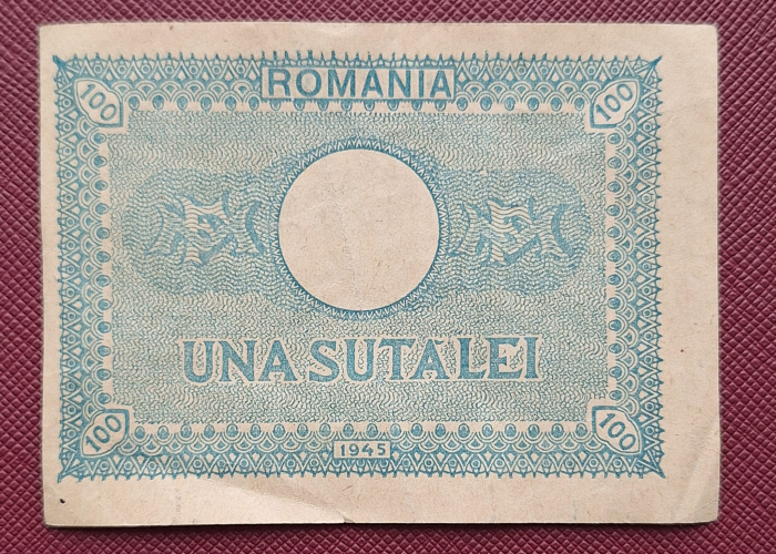 Romania 100 Lei 1945, Regele Mihai, circulata [2]