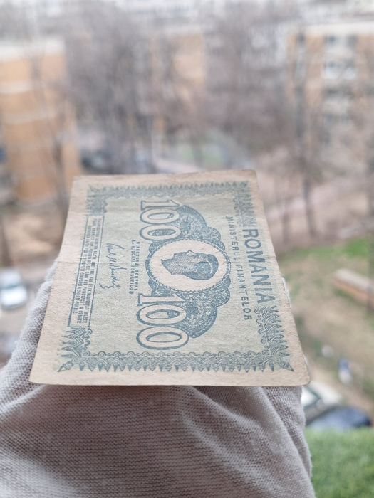 Romania 100 Lei 1945, Regele Mihai, circulata [5]