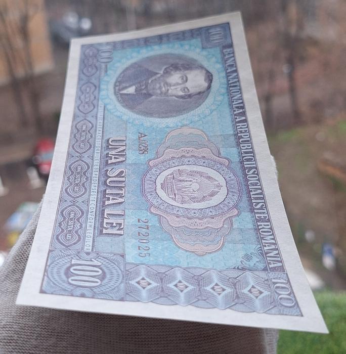 Romania 100 lei 1966, seria A.0238/272025, necirculata [4]