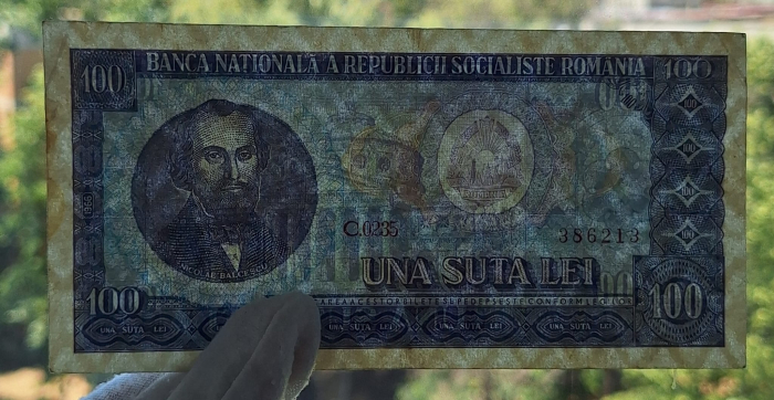 Romania 100 lei 1966, seria C.0235/386213, circulata [3]