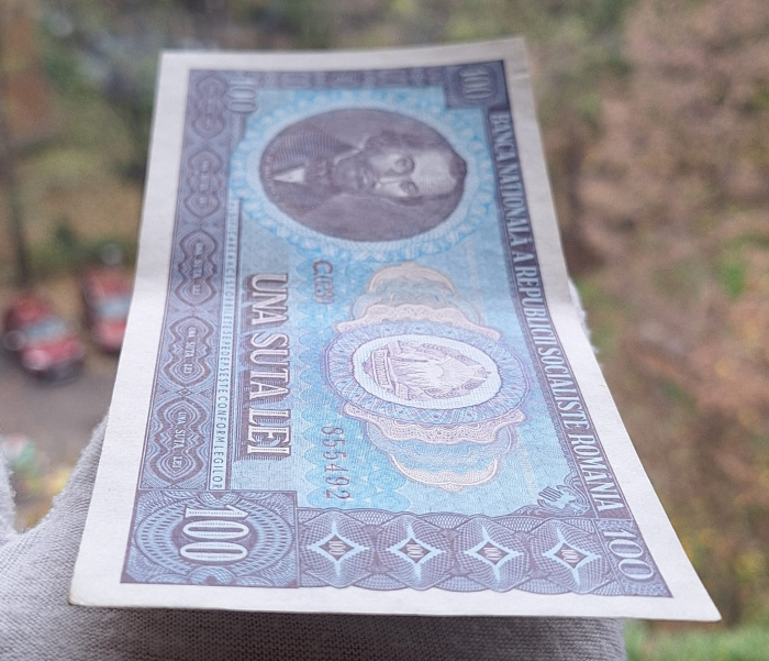 Romania 100 lei 1966, seria C.0230/855492, aproape necirculata [4]