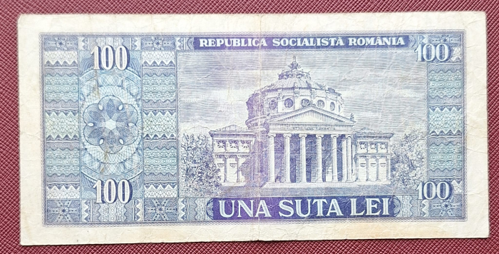 Romania 100 lei 1966, seria D.0070/107534, circulata [2]