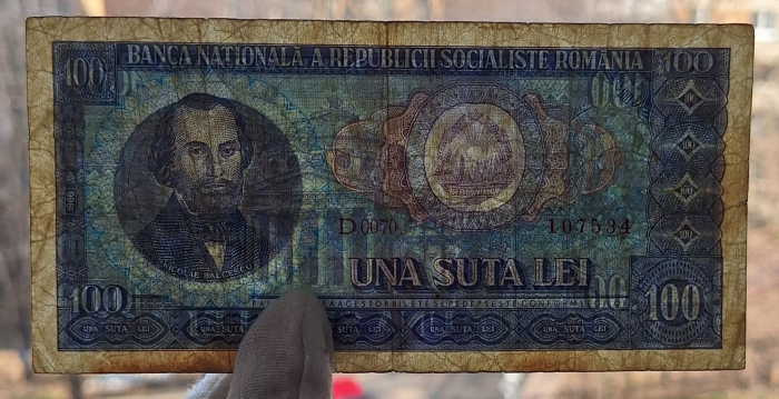 Romania 100 lei 1966, seria D.0070/107534, circulata [3]