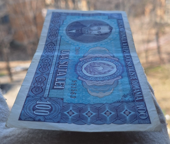 Romania 100 lei 1966, seria D.0040/981563, circulata [4]