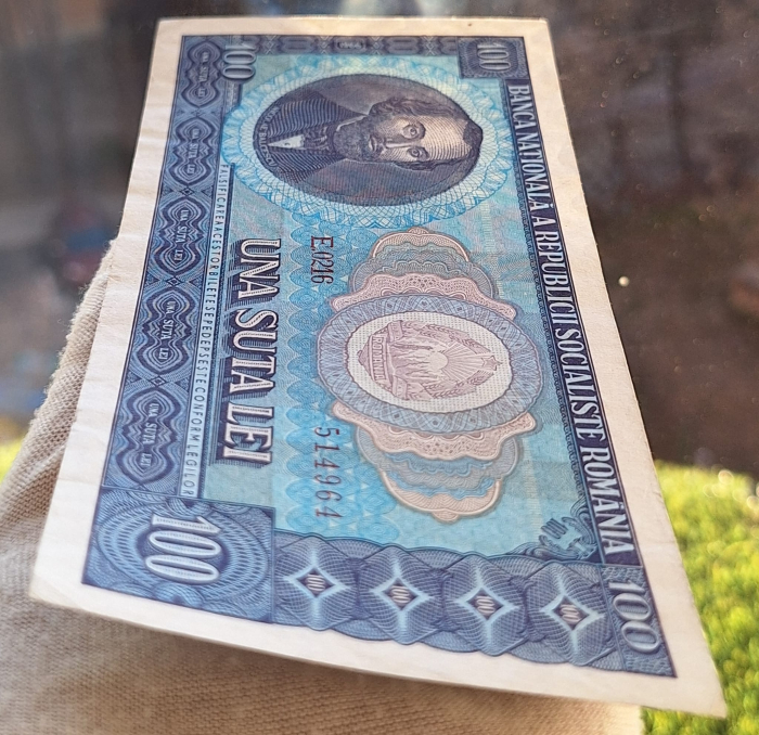 Romania 100 lei 1966, seria E.0216/514964, circulata [5]