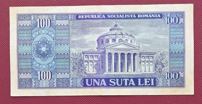 Romania 100 lei 1966, seria F.0054/163624, circulata [2]