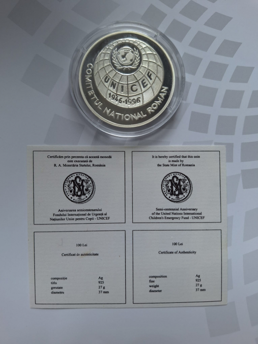 Romania, 100 lei 1996, UNICEF, necirculata, ag [1]