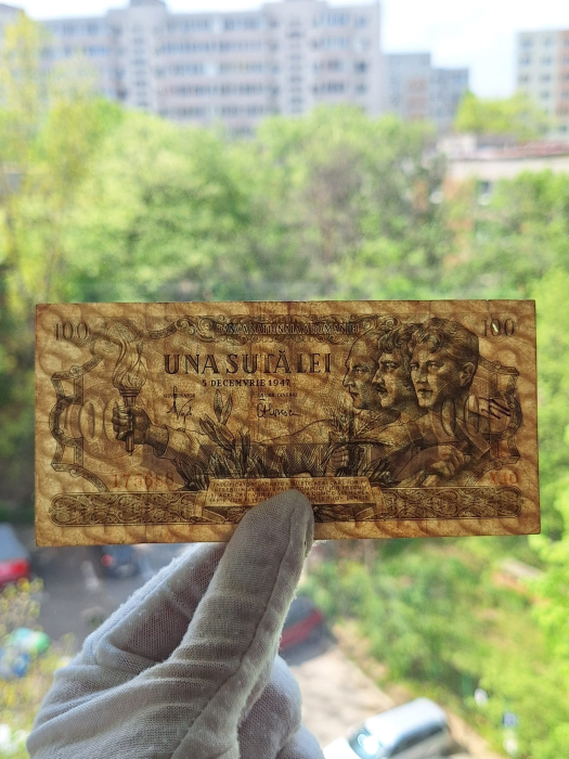 Romania 100 lei decembrie 1947, seria X.10/175688, circulata [5]