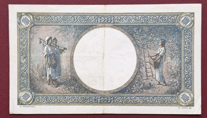 Romania, 1000 lei 1941, seria K.2332/0942/58285942, circulata [2]