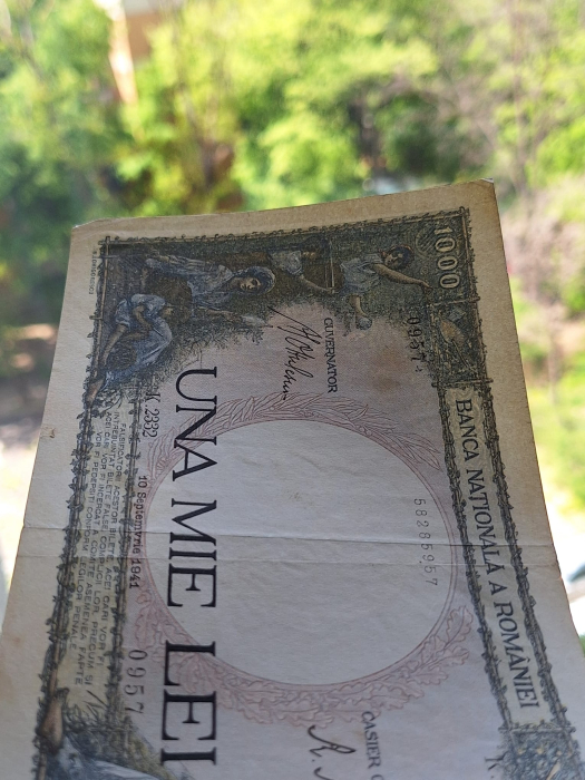 Romania, 1000 lei 1941, seria K.2332/0957/58285957, circulata [7]