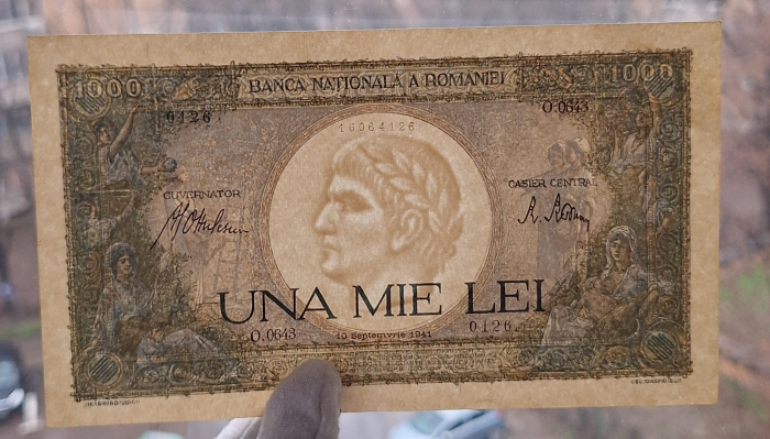 Romania, 1000 lei 1941, seria O.0643/0126/16064126, Aunc [3]