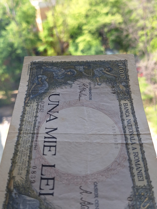 Romania, 1000 lei 1941, seria O.2342/0839/58539839, circulata [7]