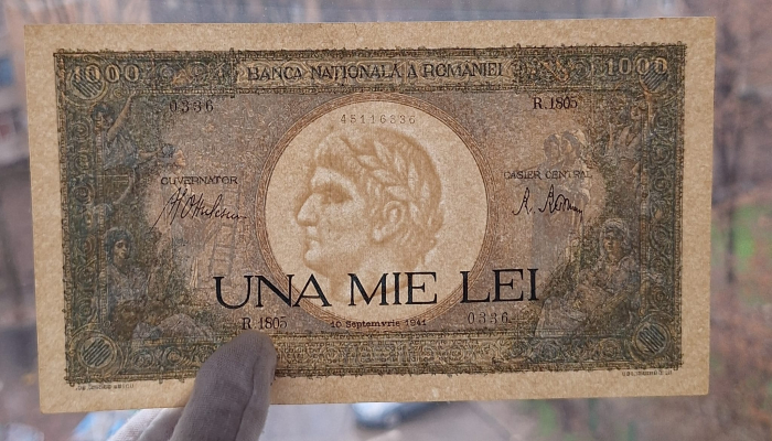 Romania, 1000 lei 1941, seria R.1805/0336/45116336, Aunc [3]