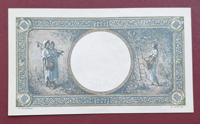 Romania, 1000 lei 1941, seria T.0637/0274/15918274, aproape necirculata [2]