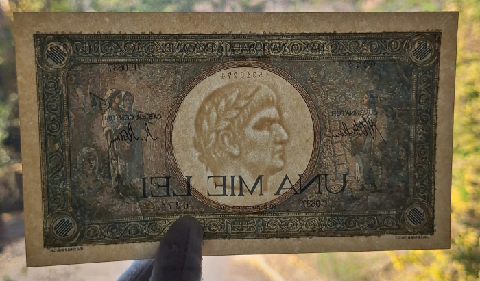 Romania, 1000 lei 1941, seria T.0637/0274/15918274, aproape necirculata [4]