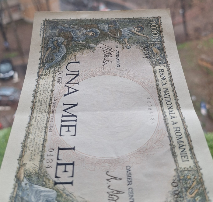 Romania, 1000 lei 1941, seria O.0643/0135/16064134, Aunc [7]