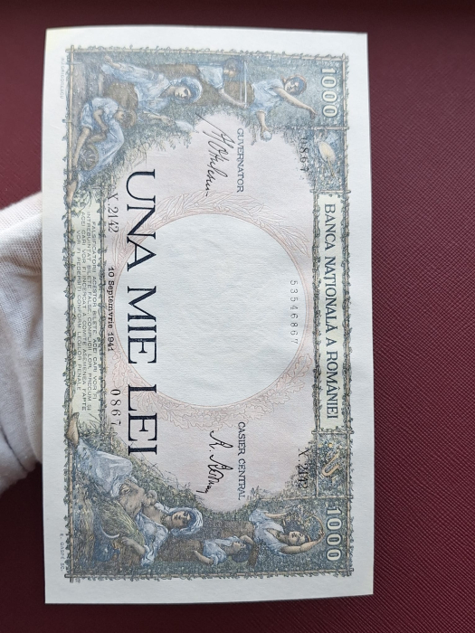 Romania, 1000 lei 1941, seria X.2142/0867/53546867, necirculata [7]