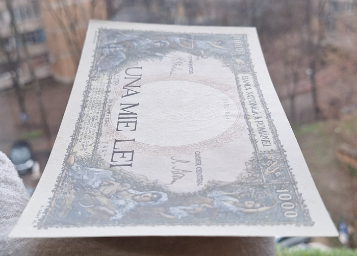 Romania, 1000 lei 1943, seria Z.2789/0887/69723887, aUNC [6]