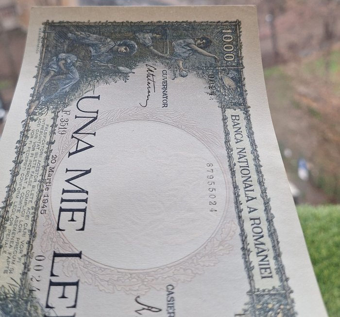 Romania, 1000 lei 1945, seria F.3519/0024/87955024, UNC- [6]