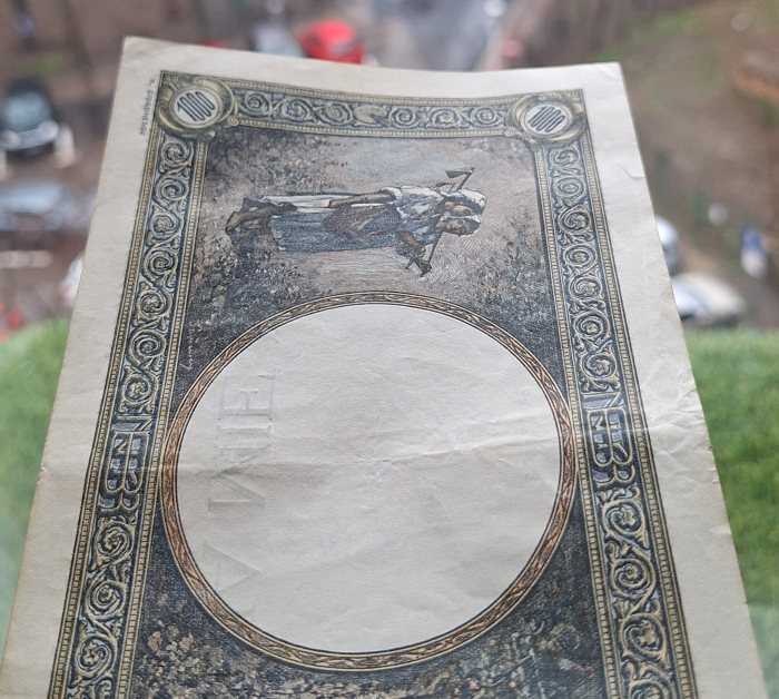 Romania, 1000 lei 1945, seria U.3687/0057/92169057, circulata [5]