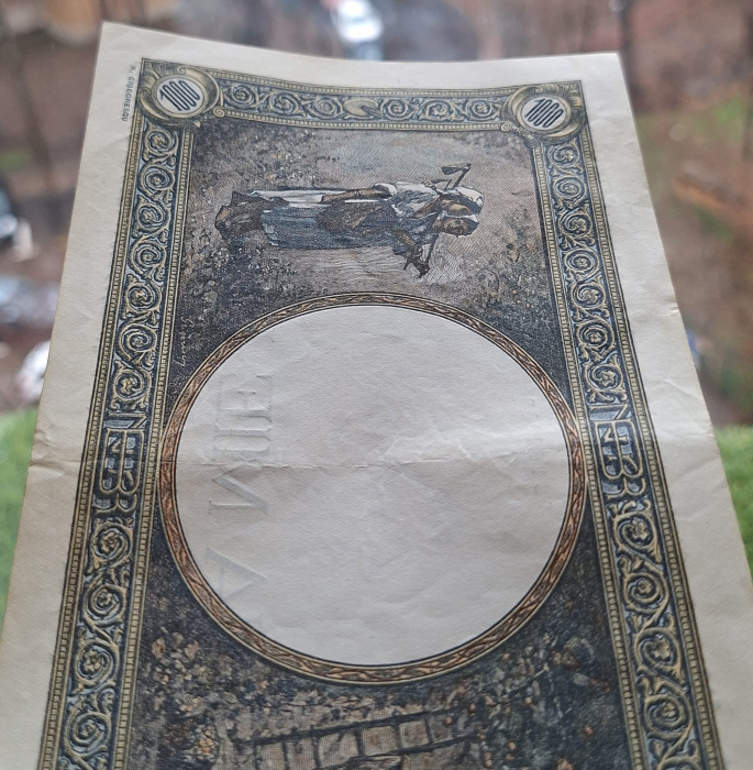 Romania, 1000 lei 1945, seria U.3687/0058/92169058, circulata [5]