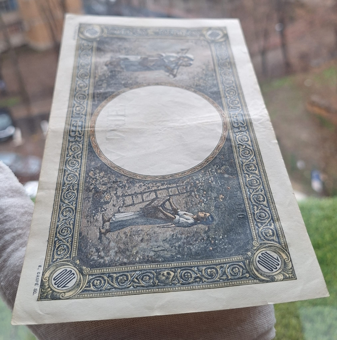 Romania, 1000 lei 1945, seria U.3687/0057/92169057, circulata [4]