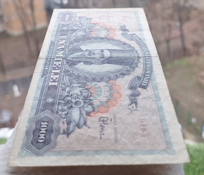 Romania 1000 lei iunie 1948, seria K.3413/0465, circulata [5]