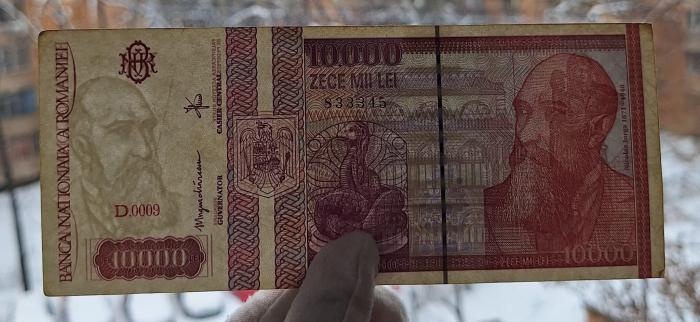 Romania, 10000 lei 1994, seria D.0009/833345, stare buna [3]