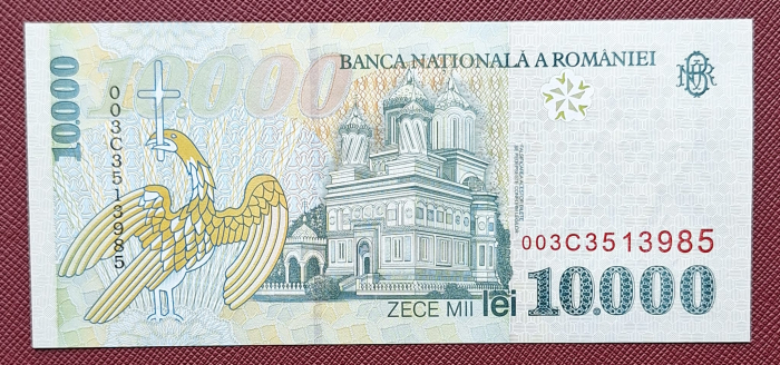 Romania, 10000 lei 1999, seria 003C3513985, necirculata [2]
